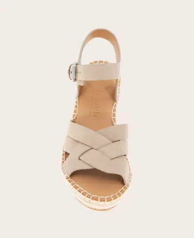 Gentle Souls - Caspian Nubuck Espadrille Wedge In Mushroom Nubuck
