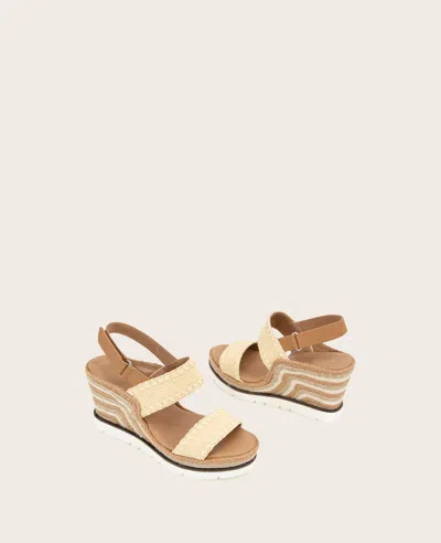 Gentle Souls Evora Wedge Sandal In Natural Textile