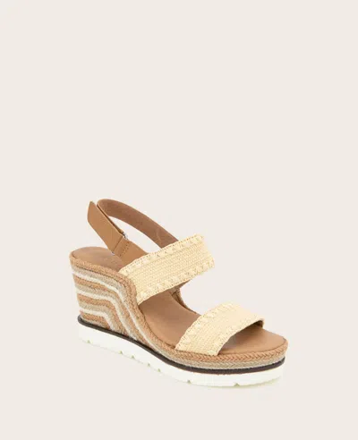 Gentle Souls Evora Wedge Sandal In Natural Textile