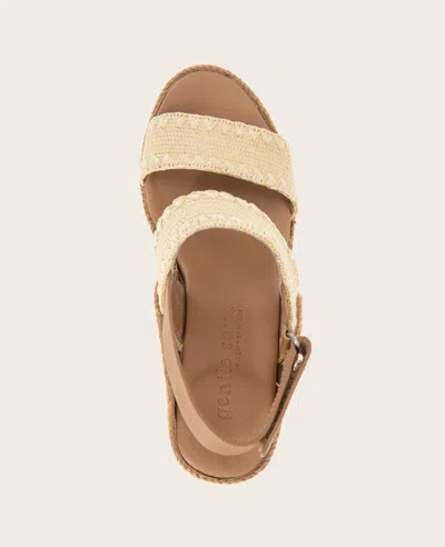Gentle Souls Evora Wedge Sandal In Natural Textile