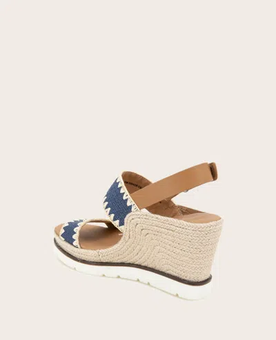 Gentle Souls - Evora Textile Espadrille Wedge In Navy Textile
