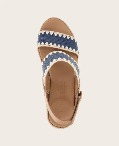 Gentle Souls - Evora Textile Espadrille Wedge In Navy Textile