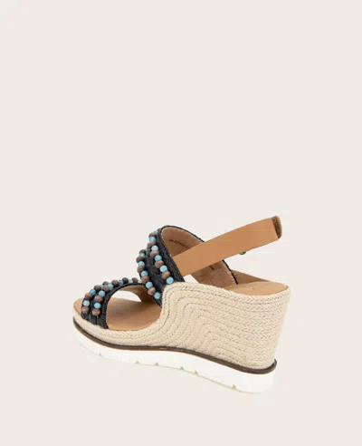 Gentle Souls - Evora 2 Leather Espadrille Wedge In Black Leather