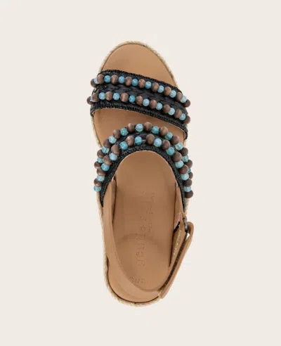 Gentle Souls - Evora 2 Leather Espadrille Wedge In Black Leather