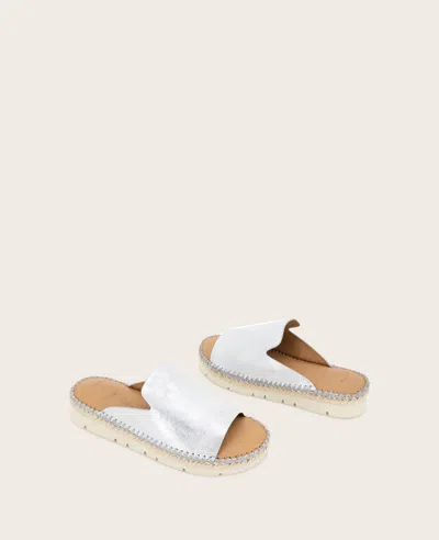Gentle Souls - Leilani Metallic Platform Slip On In Silver Leather