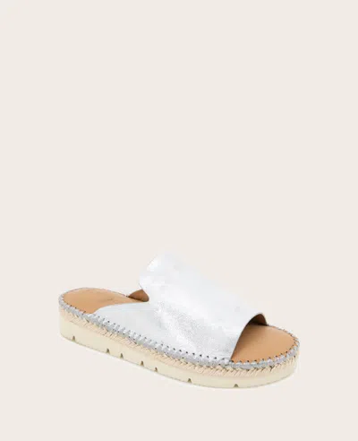 Gentle Souls - Leilani Metallic Platform Slip On In Silver Leather