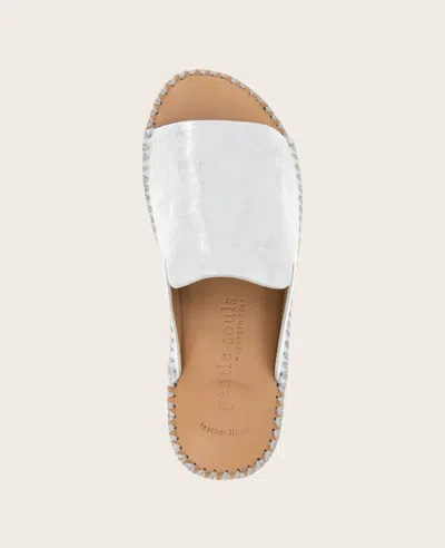 Gentle Souls - Leilani Metallic Platform Slip On In Silver Leather