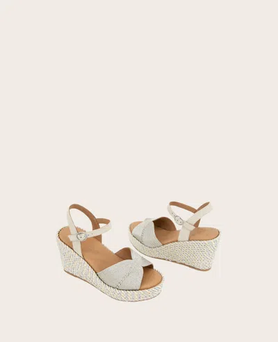Gentle Souls - Nola Fabric Espadrille Wedge In Stone Fabric