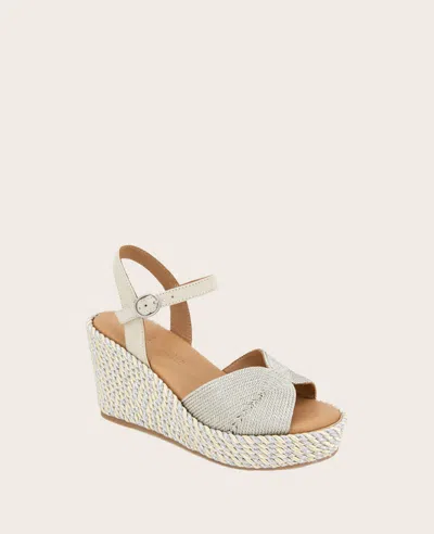 Gentle Souls - Nola Fabric Espadrille Wedge In Stone Fabric