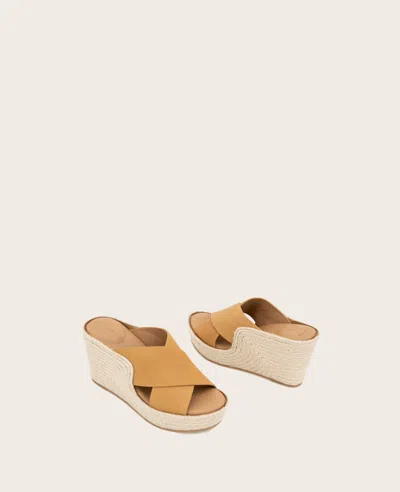 Gentle Souls - Porto Leather X Band Espadrille Wedge In Tan Leather