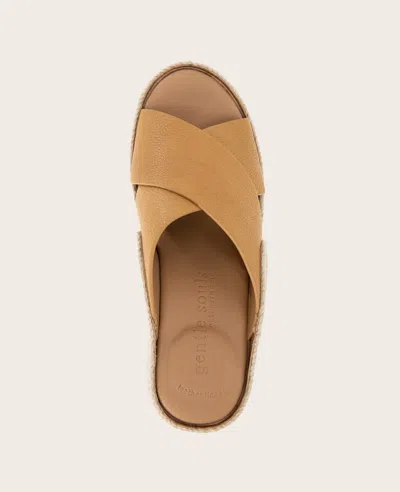 Gentle Souls - Porto Leather X Band Espadrille Wedge In Tan Leather