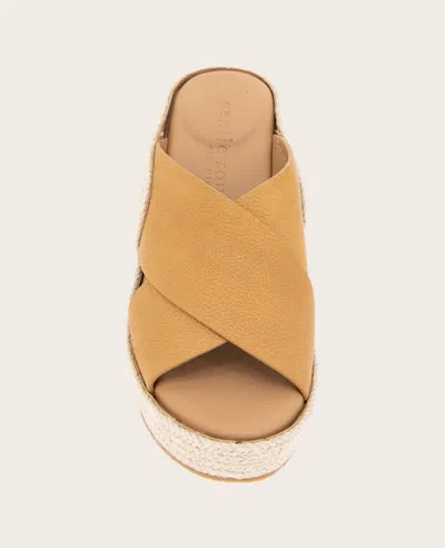Gentle Souls - Porto Leather X Band Espadrille Wedge In Tan Leather