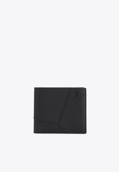 Loewe Puzzle Two-compartment Wallet In Classic Calf Leather In Black