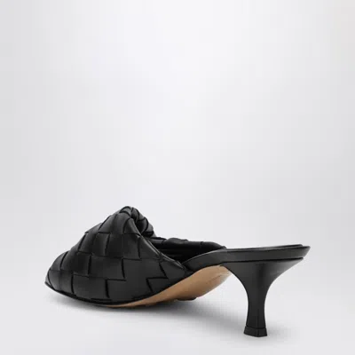 Bottega Veneta Interciato Woven Twist Mule Sandals In Black