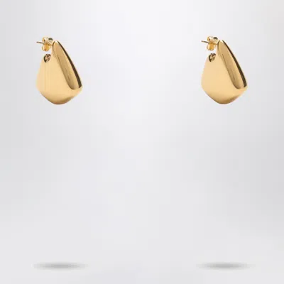 Bottega Veneta Small Fin Earrings In Sterling Silver With Gold Finish In Gold