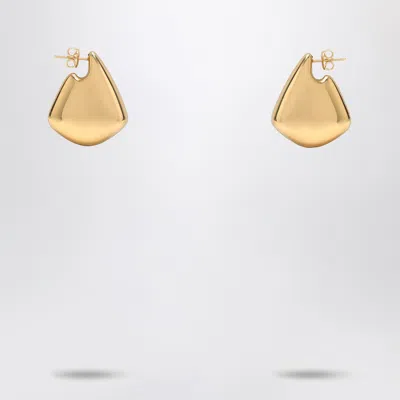 Bottega Veneta Small Fin Earrings In Sterling Silver With Gold Finish In Gold
