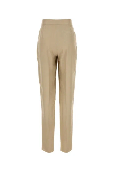 Giorgio Armani Silk Trousers With High Waist And Pockets In Brown
