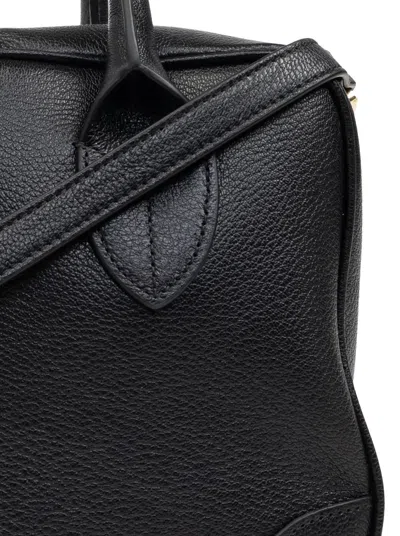 Golden Goose Life Black Sheepskin Bag And Gold Details In Black