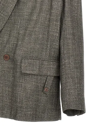 Magliano 'textured Double Breasted Blazer' In Gray