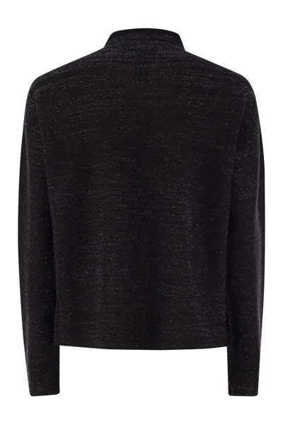Fabiana Filippi Women's Cotton And Lurex Polo Neck Sweater In Black