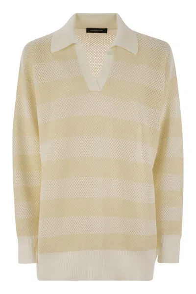 Fabiana Filippi Over Shirt In Wool And Cotton In Beige