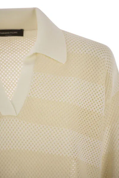 Fabiana Filippi Over Shirt In Wool And Cotton In Beige