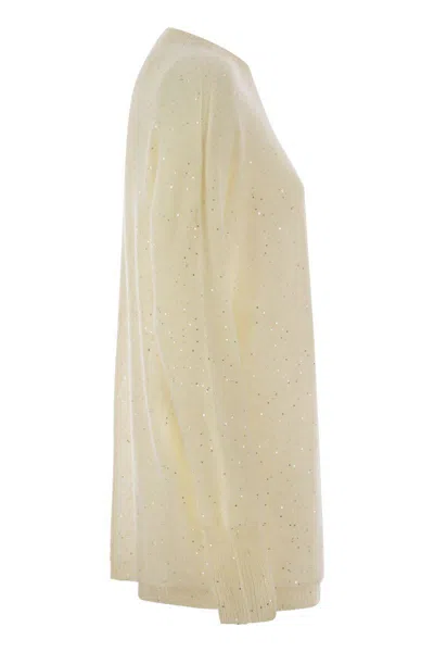 Fabiana Filippi Mini-sequin Embellished Knitted Top In White