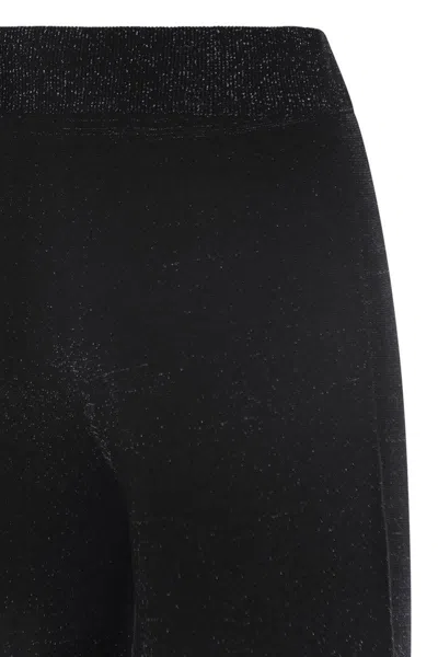 Fabiana Filippi Wide Trousers In Organic Cotton And Lurex In Black