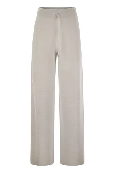 Fabiana Filippi Wide Trousers In Organic Cotton And Lurex In White