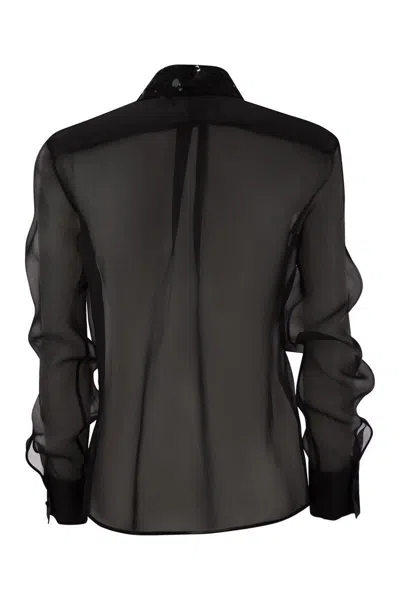 Fabiana Filippi Women's Silk Organza Shirt With Embroidery In Black