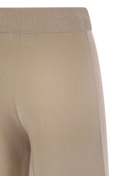 Fabiana Filippi Wide Trousers In Organic Cotton And Lurex In Powder Pink