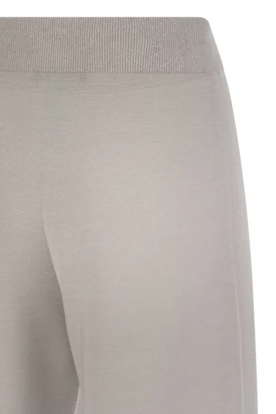 Fabiana Filippi Wide Trousers In Organic Cotton And Lurex In White
