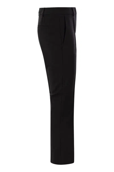 Sportmax Asiago - Cotton Mini Flare Trousers In Black
