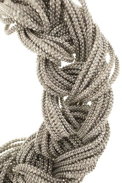 Fabiana Filippi Braided Necklace With Diamond Wire In Silver