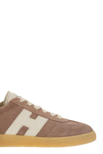 Hogan Low-top Sneakers Suede Finish In Pink