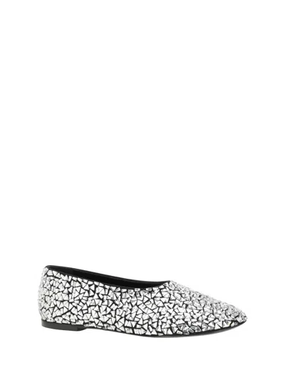 Proenza Schouler Glove Embellished Leather Ballet Flats In Silver