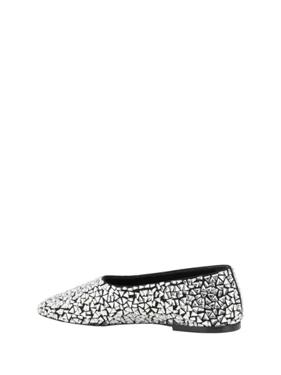 Proenza Schouler Glove Embellished Leather Ballet Flats In Silver