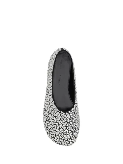 Proenza Schouler Glove Embellished Leather Ballet Flats In Silver