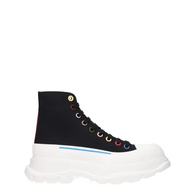 Alexander Mcqueen Stivaletti Uomo Tessuto Nero