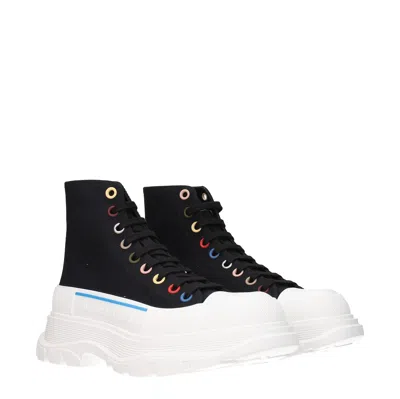 Alexander Mcqueen Stivaletti Uomo Tessuto Nero