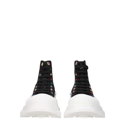 Alexander Mcqueen Stivaletti Uomo Tessuto Nero
