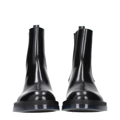 Alexander Mcqueen Calf Leather Chelsea Float Boots In Black