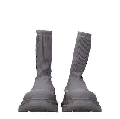 Alexander Mcqueen Men's Boots Fabric Gray