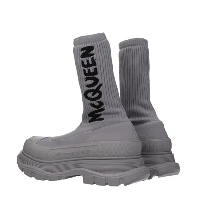Alexander Mcqueen Men's Boots Fabric Gray