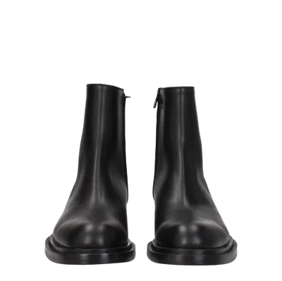 Alexander Mcqueen Black Leather Cuban Boots For Men