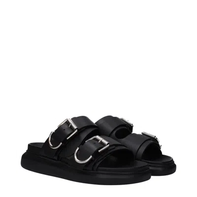 Alexander Mcqueen Slippers And Hooves Men Leather Black