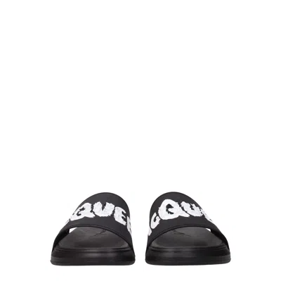 Alexander Mcqueen Graffiti Logo Rubber Slide Sandals