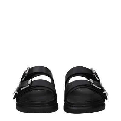 Alexander Mcqueen Slippers And Hooves Men Leather Black