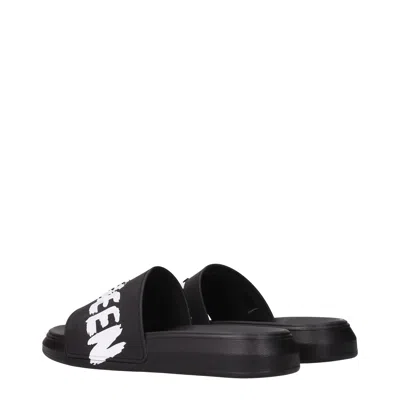 Alexander Mcqueen Graffiti Logo Rubber Slide Sandals