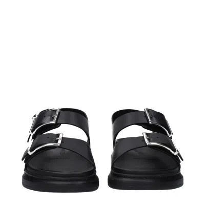 Shop Alexander Mcqueen Slippers And Hooves Alabama Men Leather Black